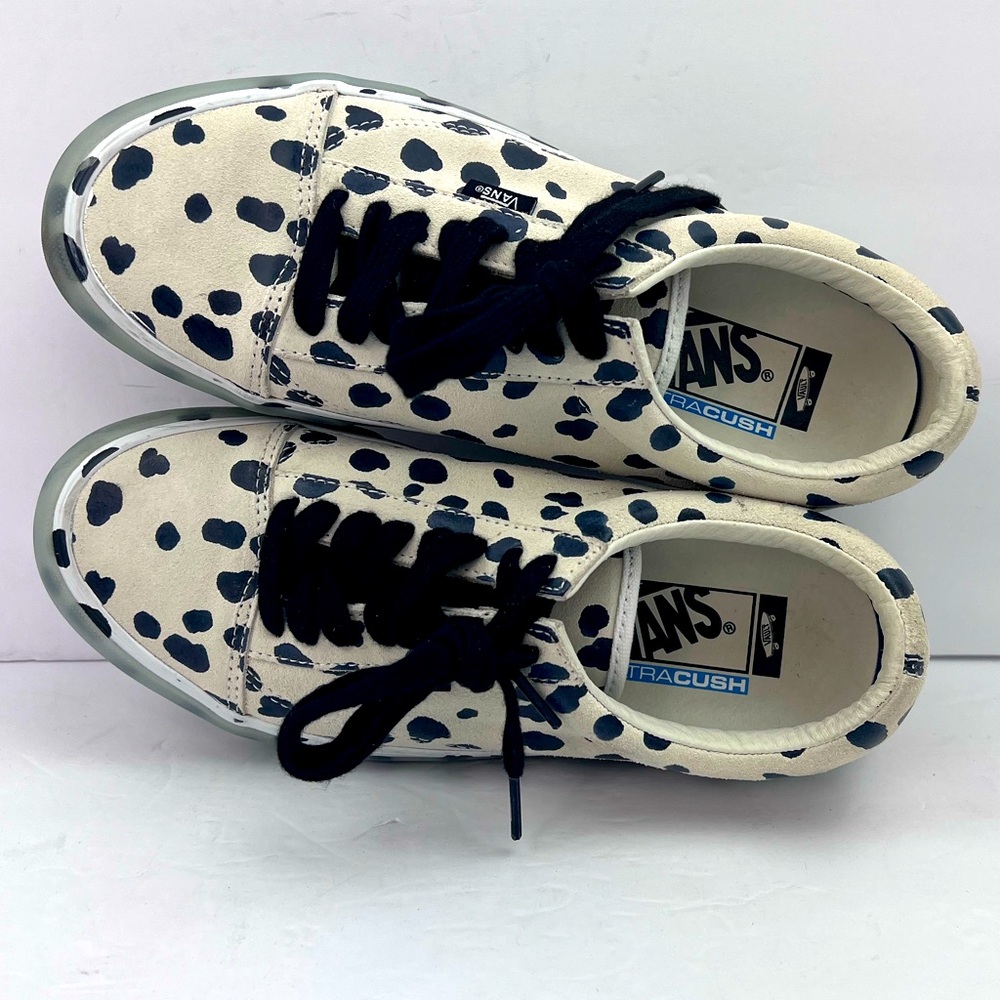 VANS OLD SKOOL NS VLT LX DALMATION, UPPER LEATHER, CRAM & BLACK, M 7.5, W 8.5 - Picture 8 of 17